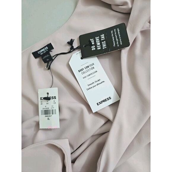 Express ~Woman Size XL~vBeige Body Contour High Compression Smooth Bodysuit NWT - Picture 2 of 11